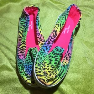Rainbow Leopard Print Sneakers w/ Sequin Details